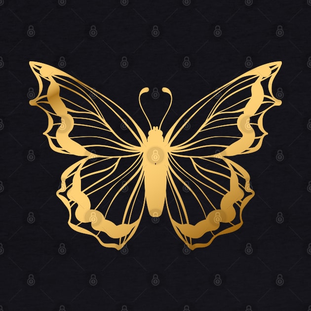 Gold Butterfly by OKUR Creative